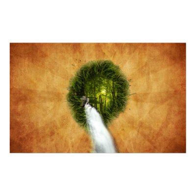 Waterfall Design Print by digitalrevolutions
