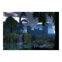 Waterfall fantasy with Dragon Poster posters