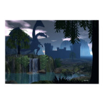 Waterfall fantasy with Dragon Poster posters