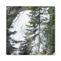 Waterfall in a forest. magnets