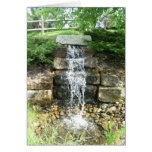 Waterfall in a garden greeting cards