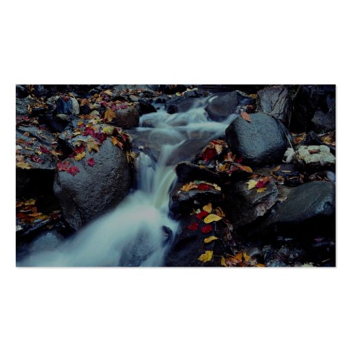 Waterfall in autumn, near Capelton, Estrie, Quebec Business Cards (back side)