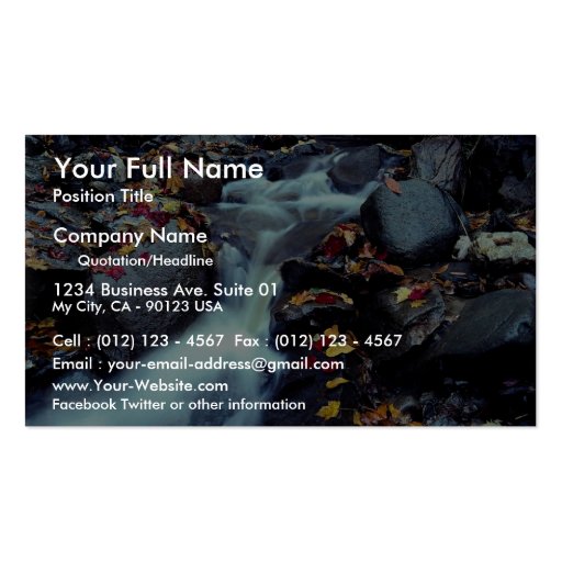Waterfall in autumn, near Capelton, Estrie, Quebec Business Cards