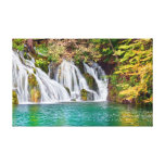 Waterfall in Autumn Scenery Stretched Canvas Prints