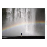 Waterfall in Iceland with a rainbow Card