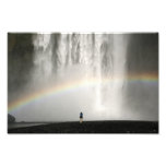 Waterfall in Iceland with a rainbow Photo