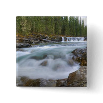 Waterfall In Sheep River In Rocky Mountains Button