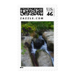 Waterfall in the park postage stamp