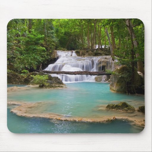 Waterfall in Tropical Forest Mousepad
