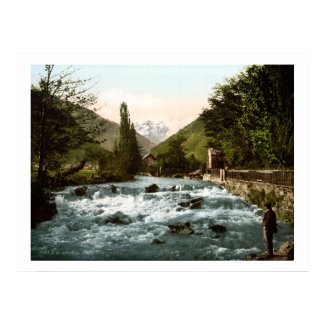Chute d'eau sur la rivière Pique, Photo d'impression antique