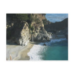 Waterfall Onto Beach Flowing Into Ocean At Big Sur Post Cards