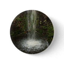 Waterfall Over Mossy Stones Pinback Button