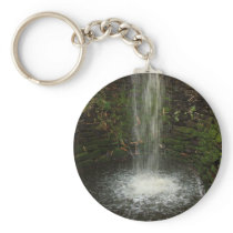 Waterfall Over Mossy Stones Keychains