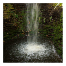 Waterfall Over Mossy Stones Poster