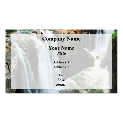 Waterfall Paterson NJ Business Card (front side)