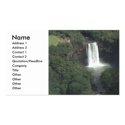 Waterfall Profile Card Business Card (front side)
