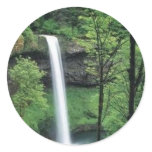 Waterfall surrounded by lush greens sticker
