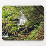 Waterfall through fern trees mouse pads