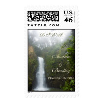 Waterfall Wedding Postage Stamps