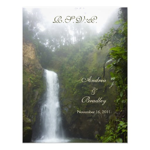 Waterfall Wedding Response Card Custom Invite