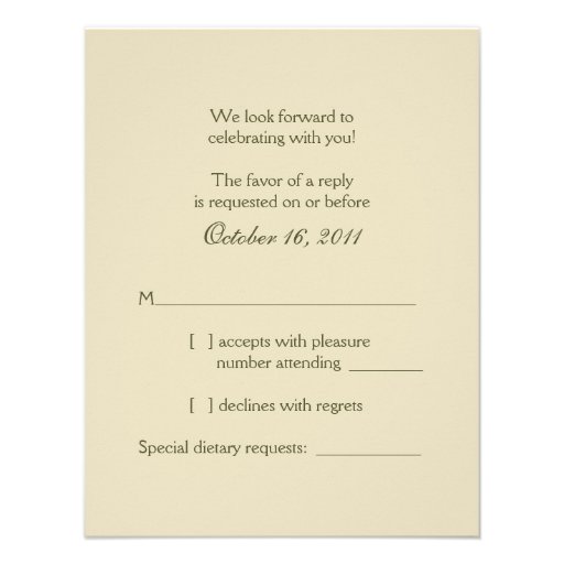 Waterfall Wedding Response Card Custom Invite