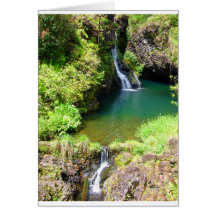 Waterfalls along the Road to Hana, Maui, Hawaii Card