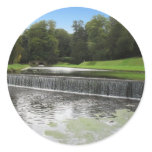 Waterfalls In Fountains Abbey Round Stickers