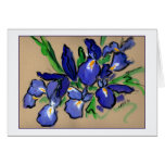 Waterfalls Iris Painting Greeting Card cards