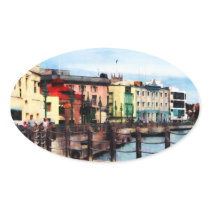 Waterfront Bridgetown Barbados Oval Sticker