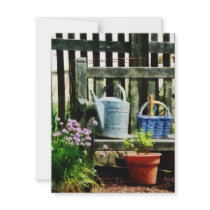 Watering Can and Blue Basket Invite