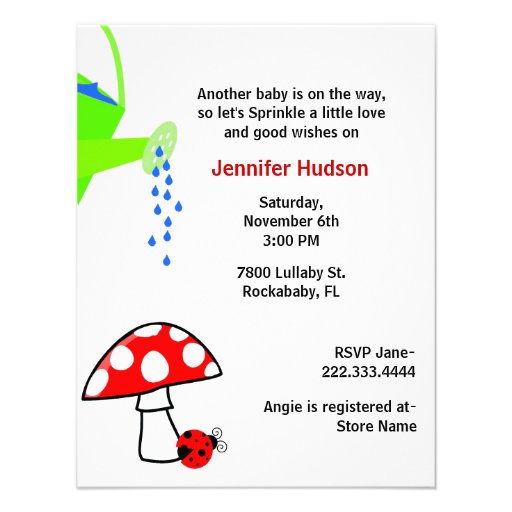 Watering Can Baby Sprinkle Shower Invitation