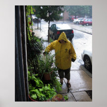 Watering in the Rain Print