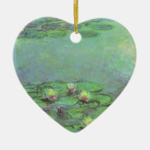 Waterlilies by Monet, Vintage Floral Impressionism Christmas Tree Ornament