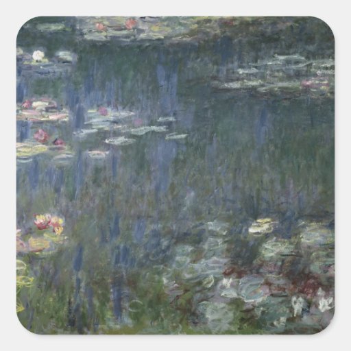 Waterlilies: Green Reflections, 1914-18 Square Stickers