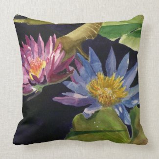 Waterlillies Throw Pillows