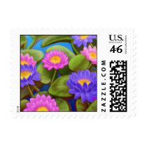Waterlily Garden Postage postage by twopurringcats Waterlily Garden Postage postage