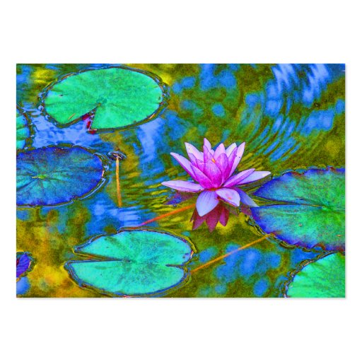 Waterlily Lotus for Yoga Studio, Spa, Beauty Salon Business Cards (front side)