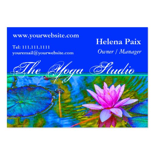 Waterlily Lotus for Yoga Studio, Spa, Beauty Salon Business Cards (back side)