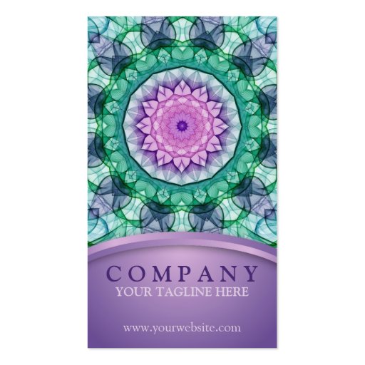 WaterLily Mandala Business Card Template (front side)