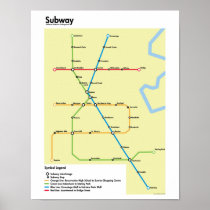 Waterloo Region Subway Map (Fictional) Posters