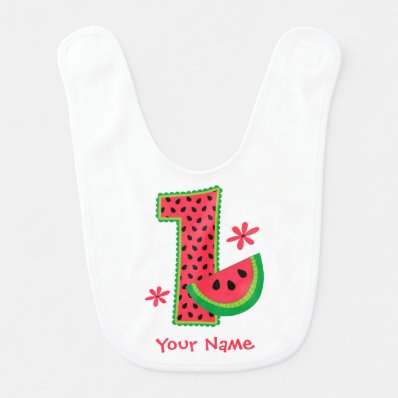 Watermelon 1st Birthday Baby Bibs