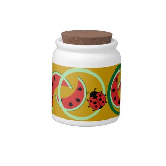 Watermelon and ladybug Candy Jar