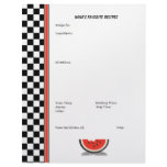 Watermelon Checkered Custom Recipe Page (unlined) Letterhead Design