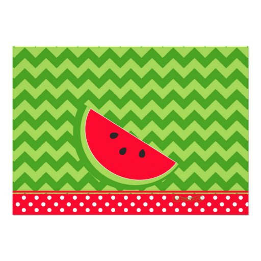 Watermelon Chevron Pendants Party Birthday Cards