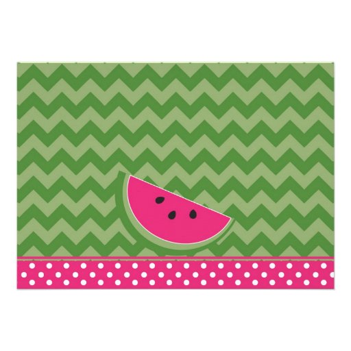 Watermelon Chevron Pendants Party Birthday Invitations