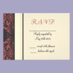 Watermelon & Cream Damask Wedding invitations