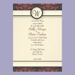 Watermelon & Cream Damask Wedding invitations