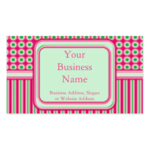 Watermelon Dots & Stripes Business Card Template