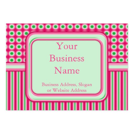 Watermelon Dots & Stripes Business Cards (front side)