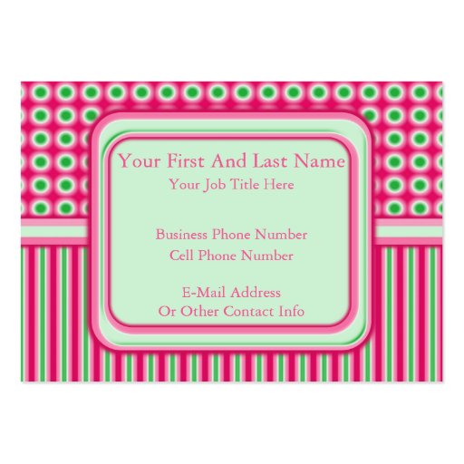 Watermelon Dots & Stripes Business Cards (back side)